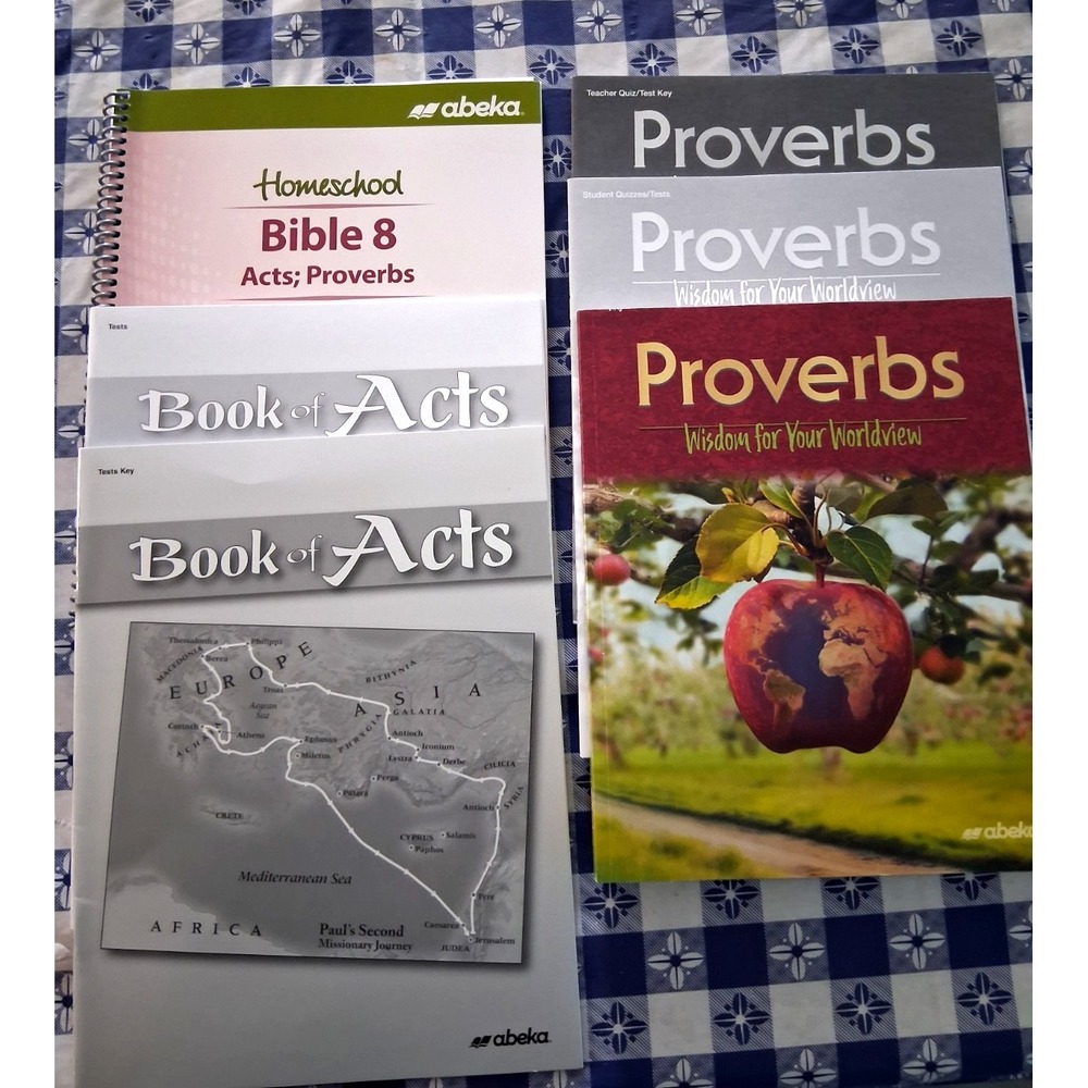 NEW Abeka Bible Grade 8 Acts Proverbs Textbook Quizzes Tests Teacher Answer Keys